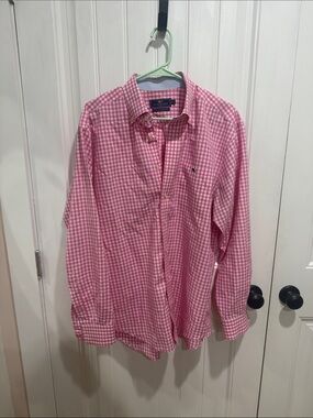 Vineyard Vines Pink Gingham Long-Sleeve Button-Down Shirt